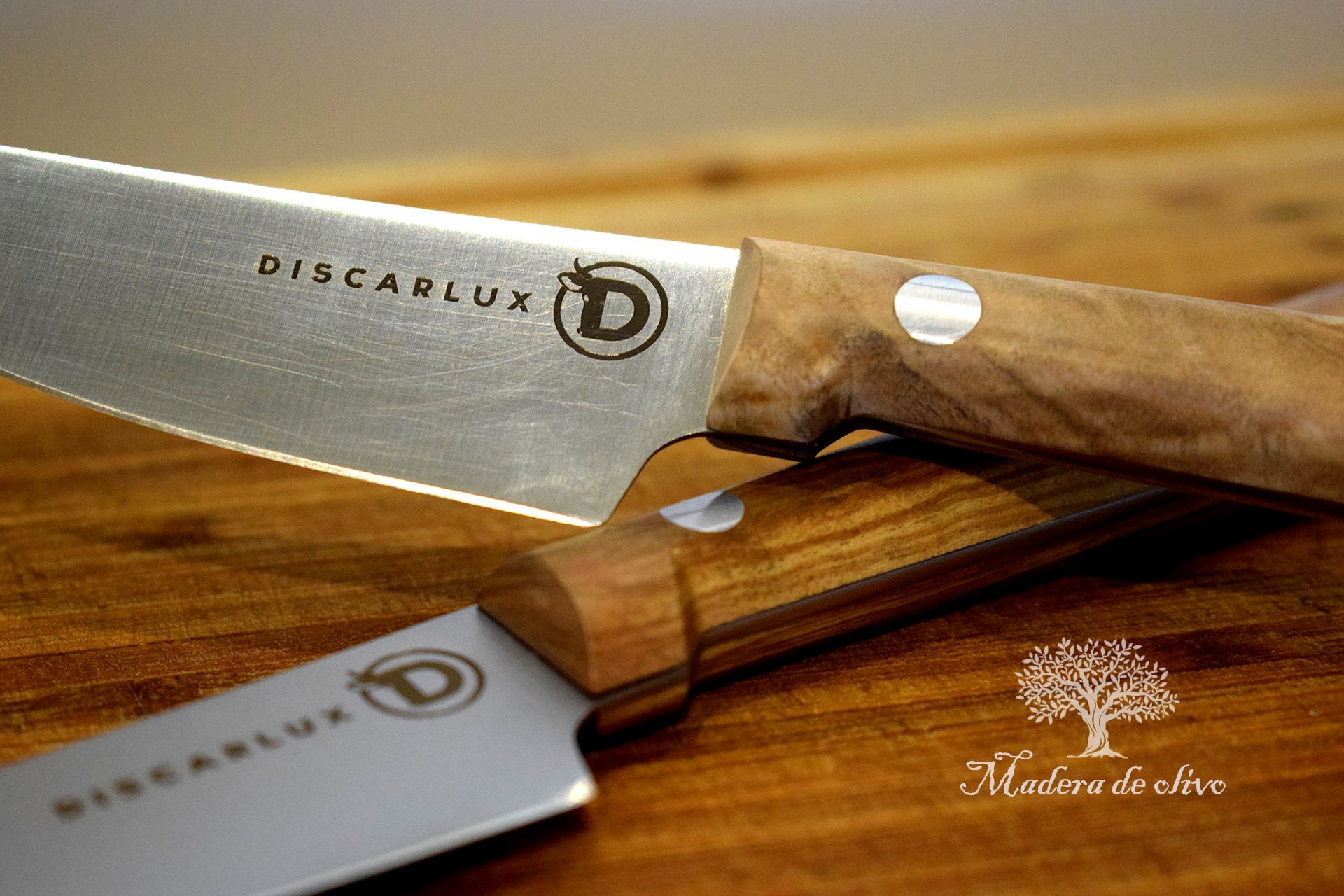Cuchillo chuletero de madera de olivo - Discarlux